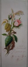 1880s-90s VICTORIAN bookmark Shakespeare AS YOU LIKE IT Rose Floral picture