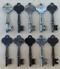 ANTIQUE FRENCH LICK SPRINGS HOTEL INDIANA LOT OF 10 RUSSWIN SKELETON KEYS c1930s picture