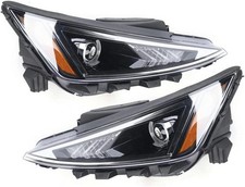 Headlight Assembly for 2019-20 Hyundai Elantra - Black Housing, Clear Lens, Halo picture