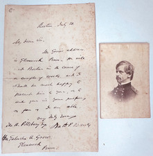 Civil War photo General Nathaniel P. Banks CDV and signature letter picture