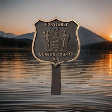 Bergen County New Jersey Constable License Plate Topper State Seal N.J. Police picture