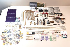 Vintage Estate Junk Drawer Fashion Jewelry Lot US Mint Proof Coins Tokens Tool picture