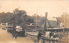 J65/ Interesting RPPC Postcard c1910 Abbeville Louisiana Boats Dock 85 picture