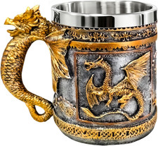 Medieval Roaring Dragon Beer Mug, Dungeons and Dragons Beer Stein Tankard Drink picture