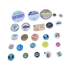 TITLE Vintage Pinback Buttons Lot 25 Conoco I Love NY 4-H Hall Fame Novelty picture