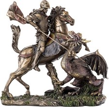 St. George Slaying The Dragon Statue - St. George, Legendary Medieval Knight picture