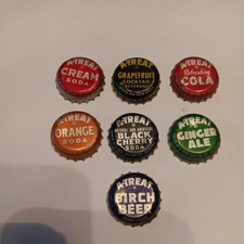 Vintage A Treat Bottle Caps Cream Cola Orange Black Cherry Birch Beer Grapefruit picture