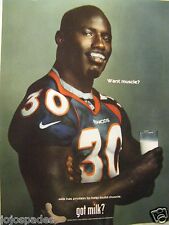Terrell Davis Denver Broncos 1999 Milk Original Print Ad-8.5 x 11