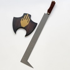 Orc‑Style 81cm Fantasy Sword, Electroplated Vintage Stainless‑Steel,Wall‑Mount. picture