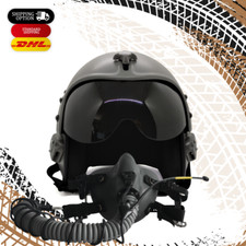 HGU-33 Plain Grey Flight Fighter Pilot Helmet + MBU Masker Oxygen picture