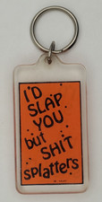 Vintage Kalan Id Slap You But Humorous Acrylic Keychain Keyring picture
