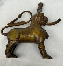 Antique German Cigar Lighter Leykauf Nurnberg Bronze Beast Oil Lamp Numbered 143 picture