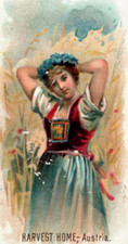 1880s-90s Duke's Cigarettes Harvest Home Austria Holiday Tobacco Card F9 picture