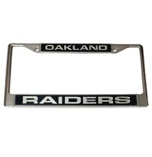 Vintage NFL Oakland Raiders Mirrored Chromed Metal License Plate Frame Las Vegas picture