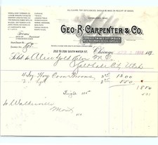 1893 GEO. B. CARPENTER & Co. Chicago Billhead for Brooms picture