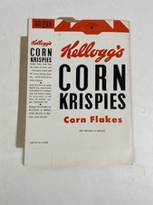 RARE 1963 Kellogg's Corn Krispies (Corn Flakes) 8 Oz. FLAT New Unused Box K-0350 picture