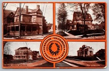 Syracuse University Multi View Pennant Banner NY C1909 Postcard AA9 picture